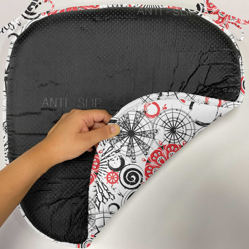 Juego De 8 Cojines De Asiento Redondos 40 X 40 Cm Bermellón