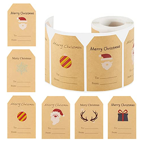 200 Count Tags Sticker,christmas Present Labels,6 Jumbo...