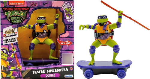 Muñeco Figura Tortugas Ninja Skate Pullback Donatello