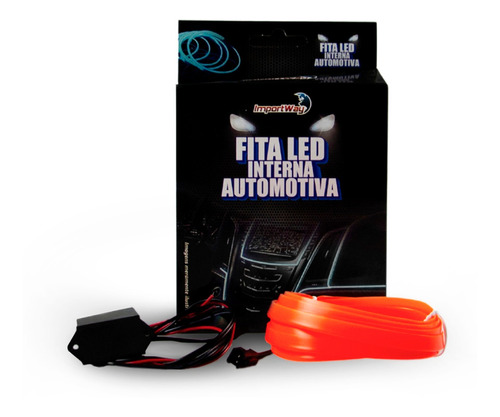 Fita Led Luz Interna Neon Laranja 3 Metros Importway