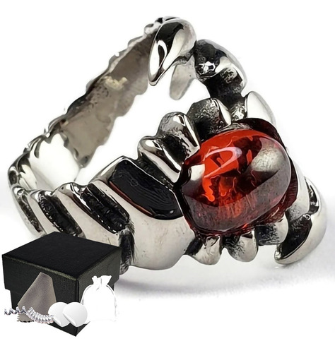 Combo Anillo Escorpion Acero Inoxidable Unisex Calavera Dark