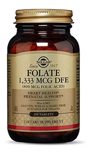  Ácido fólico, 800 mcg, 250 tabletas