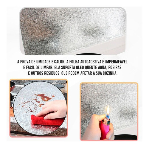 Aluminio Plata Impermeable Papel Pintado Pegamento De Cocina