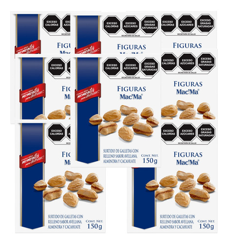 Figuras Galleta 3 De 150g C/u Avellana Almendra Cacahuate E