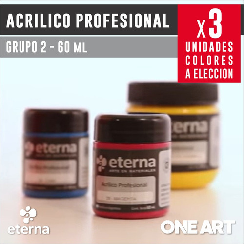 Acrilico Profesional Eterna 60ml Grupo 2 X3 Color del óleo Blanco