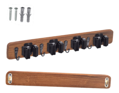 Soporte Para Escobas Y Fregonas, De Madera, Rústico, Para Ga