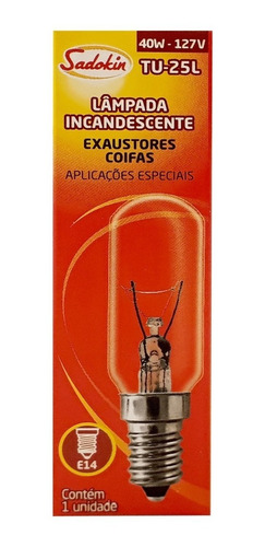 Lâmpada P/ Exaustores E Coifas 40w 127v E14 - Brastemp