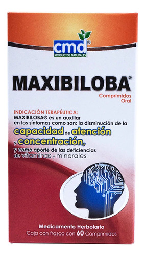 Maxibiloba Incrementa Atencion Y Concentracion Caja C/60