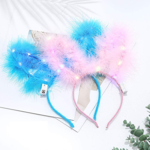 Diadema Vincha Luminosa Con Oreja De Conejo Cotillón Led