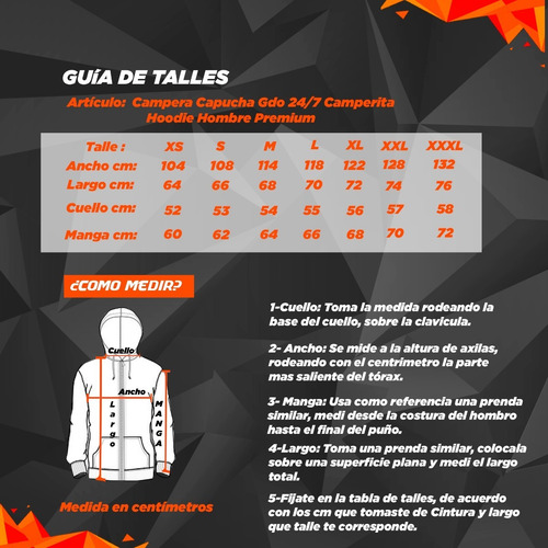 Imagen 2 de 2 de Campera Capucha Gdo 24/7 Camperita Hoodie Hombre Premium