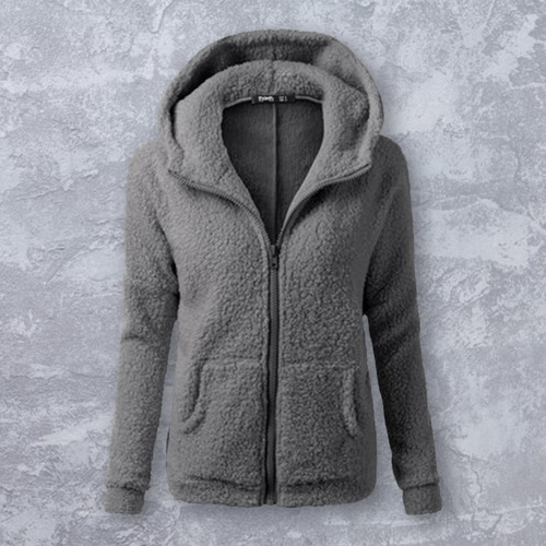 Abrigo De Piel Largo Con Capucha Para Mujer De Talla Grande