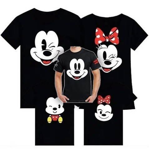 Paquete De 5 Playeras Para Familia Mickey Y Minnie 2022