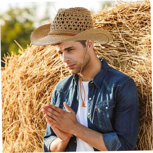 Sombrero De Cubo De Paja Transpirable Para Hombre