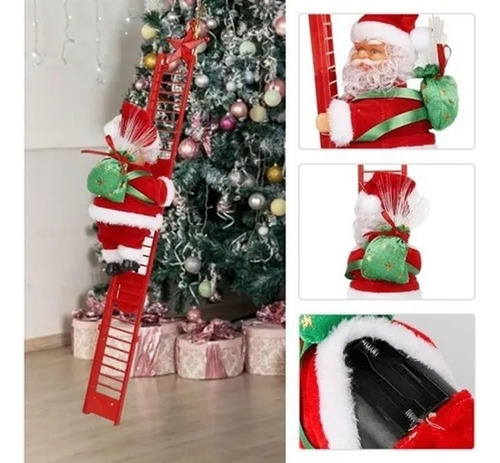 Natal Elétrico Musical Papai Noel Subindo Escadas
