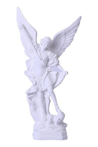 Estatua De Ángel Que Mata Demonios De Color Blanco Puro
