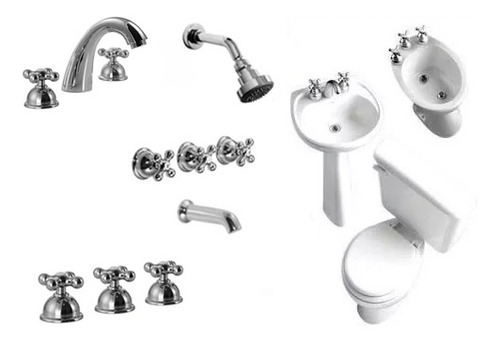 Juego Baño Completo Andina Ferrum + Griferia Completa