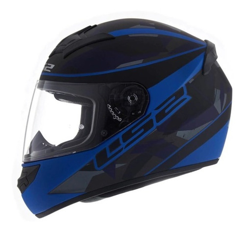 Casco Cerrado Ls2 352 Recruit Negro Azul Mate Avant Motos