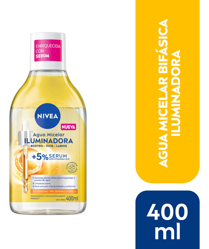 Agua Micelar Nivea Iluminadora Piel Sensible 400 Ml