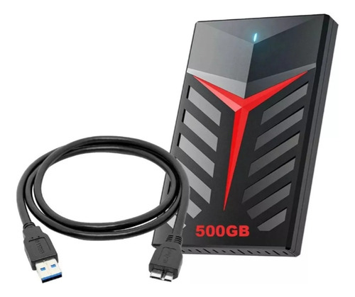 Hd Externo Gamer 500 Gb Gamer Notebook, Pc Gamer, Tv, Video Game, Tv Box, Smart Tv, Ps3, Ps4, Ps5, Xbox One, Desktop, Cpu, Computador Preto
