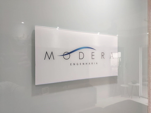 Placa Com Seu Logotipo Personalizado Em Vidro 6 Mm 120x70cm 