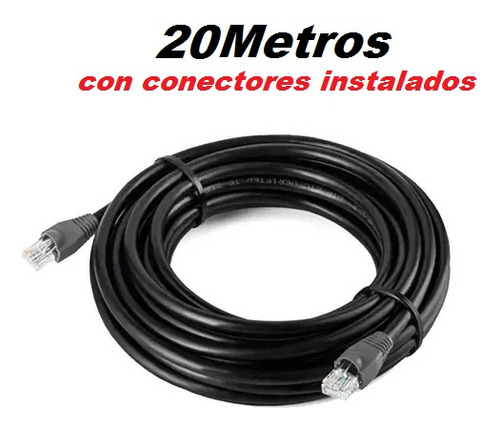Cable De Red Utp Cat5e  Exteriores Por 20 Metros Conectores