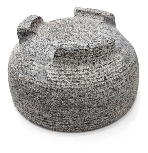 Mortero De Piedra Grande 20x9cm Molcajete Machacador Semilla