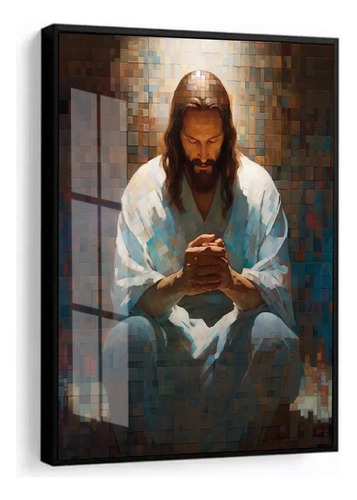 Quadro Decorativo Jesus Cristo Religioso Com Moldura E Vidro