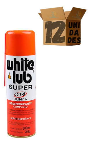 Caixa C/ 12 White Lub Óleo Desengripante Spray Wd 300ml Orbi