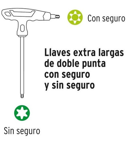 Juego De 8 Llaves Torx Extralargas Con Mango T,truper 100935