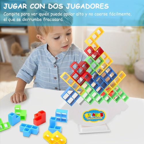 . 64pcs Tetris Tower Balance Game Con Bolsa, Juguetes De