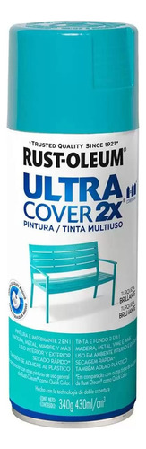 Pintura Aerosol Ultra Cover Colores 340 Ml Rust Oleum Rex Color Turquesa Brillante