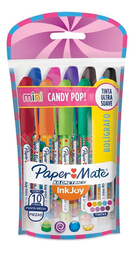 Paper Mate Km Inkjoy Wraps Candy Pop Mini X10 - Boligrafo