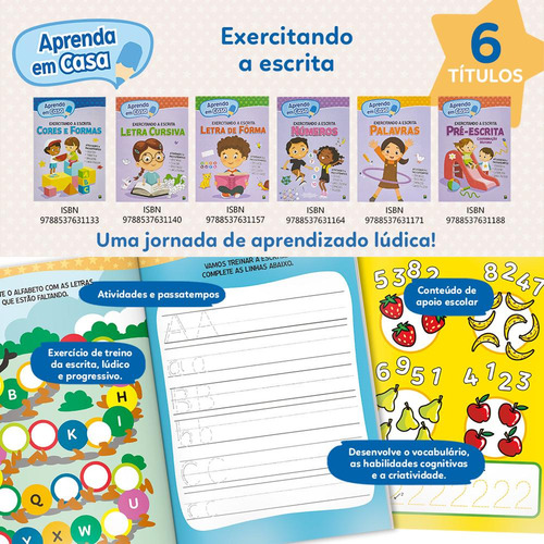 Aprenda em casa Exercitando a Escrita: Letra de Fôrma, de (Ilustrado(es) por) Todolivro. Editorial Brasileitura, capa mole em português, 2015