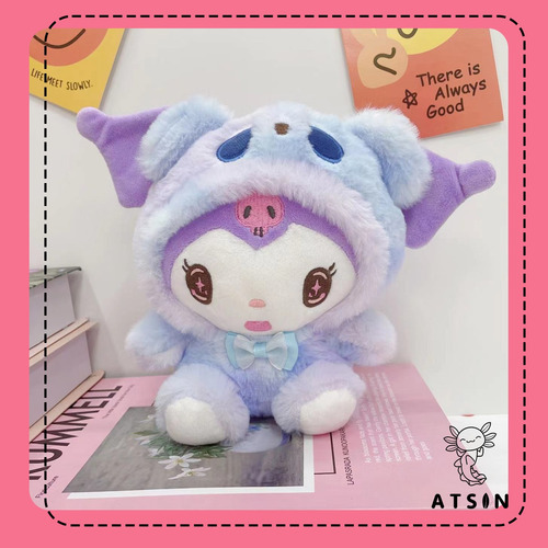 Peluche Kuromi Pijama Oso Unicornio 25 Cm Kawaii Divertido R Color Azul