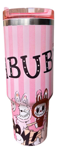 Termo Labubu Compatible Con Stanley Estilo Unico 1.18 L Rosa Claro