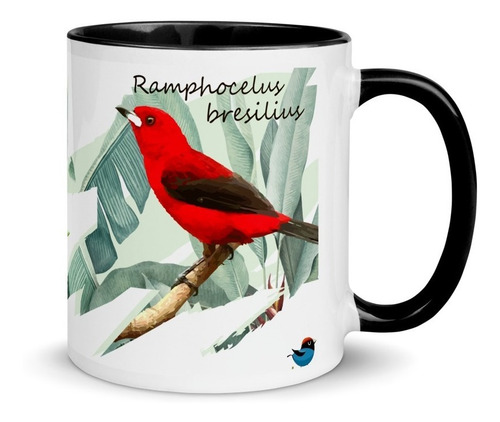 Imagem 3 de 7 de Caneca Personalizada Aves De Ubatuba (tiê Sangue)