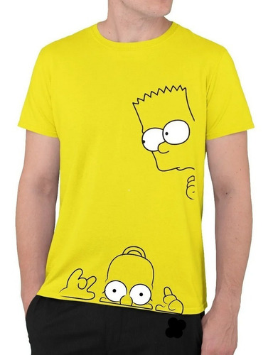 Polera De Algodón Slim Fit Los Simpsons Bart Homero