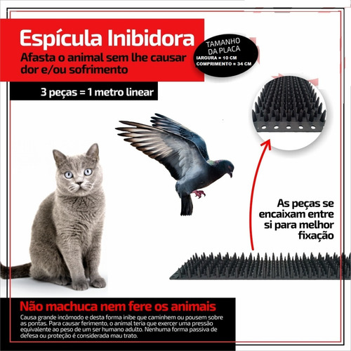 10 Espículas Espanta Gatos Pombos Inibidor De Acesso Animais