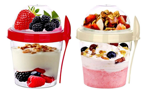 Set 2 Vasos Para Yogurt Frutas O Cereales 500ml Titiz