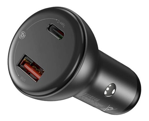 Imagen 2 de 7 de Cargador De Auto Digital Pps Dual 45w + Cable Usb C - Baseus