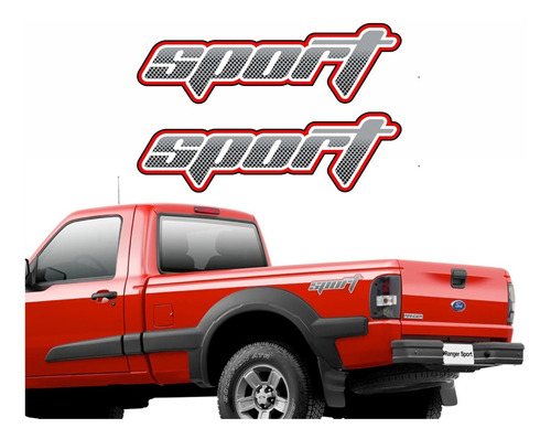 Par Adesivos Compatível Sport Ranger 2009 Lateral Kit R184 Cor GRAFITE