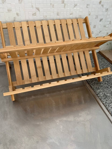 Imagen 4 de 8 de Secaplatos Escurridor Plegable De Madera Bambú
