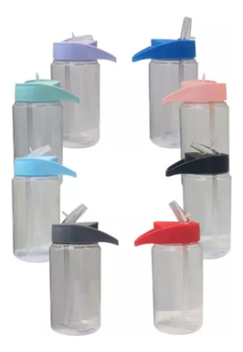 5 Botellas Infantil De Plástico Para Agua Deportivas 400ml