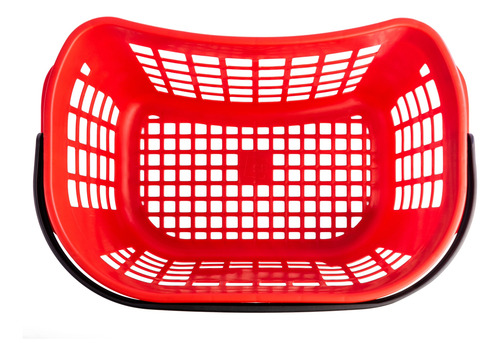 Canasta Compras Super Tienda Mano Ligera Curva Más Ventas Rojo