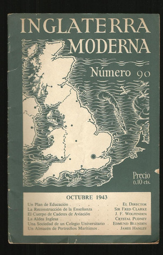 Antigua Revista Inglaterra Moderna N° 90 Oct 1943