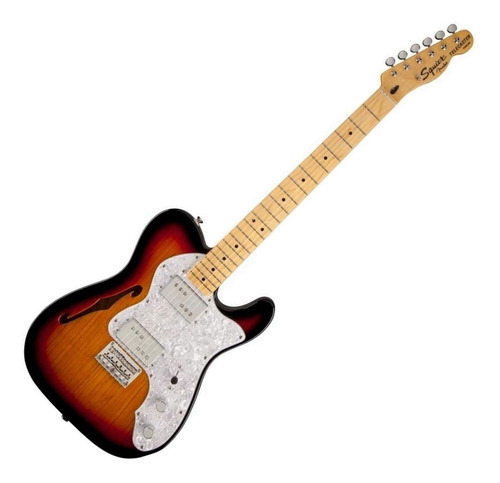 Guitarra eléctrica Fender American Elite Telecaster Thinline de fresno 3-color sunburst brillante con diapasón de arce