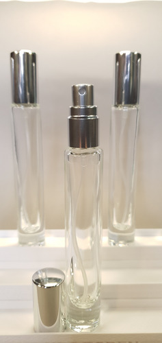 Frasco De Vidrio Perfume Decant 10ml A A Rosca X 50 Unidades Plateado