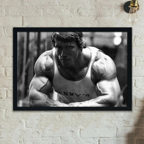 Cuadro Arnold Schwarzenegger Gym Marco Vidrio 51x36 Poster 1