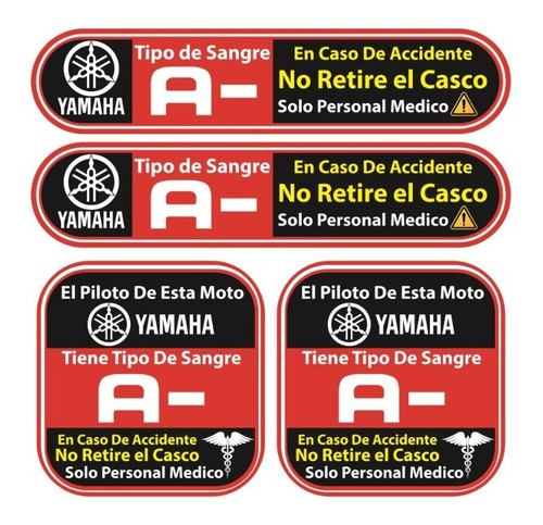 Sticker Reflejante T/ Sanguineo Casco Compatible Con Yamaha