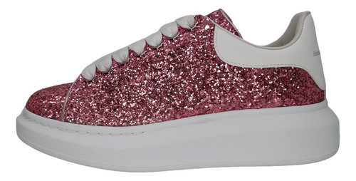 Alexander Mcqueen Tenis Multicolor Shell Glitter Oversized